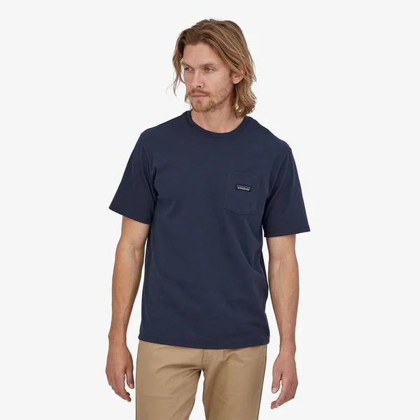 Patagonia M&s P-6 Label Pocket Responsibili-Tee Hawk Gold, Xs