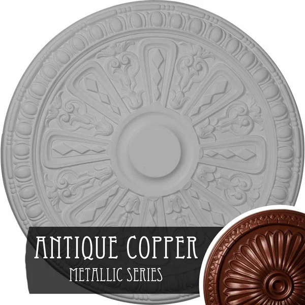 18 inchod x 1 1/4 inchp Raymond Ceiling Medallion (Fits Canopies Up to 5 3/8 inch) - Hand-Painted Smokey Topaz Crackle, Orange