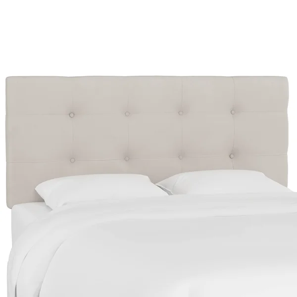 MicroSuede Tufted Headboard by Skyline Furniture in Premier Platinum (Size Twin)