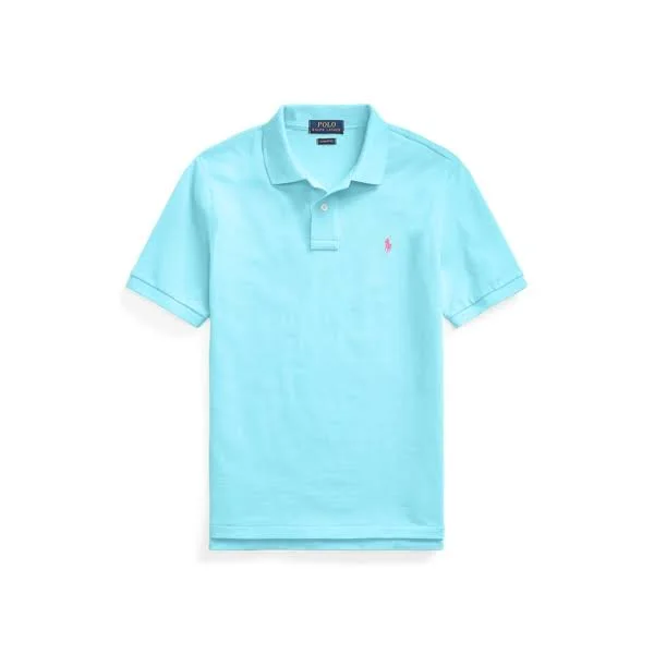 Ralph Lauren Boy's Cotton Mesh Polo Shirt - Size L in French Turquoise