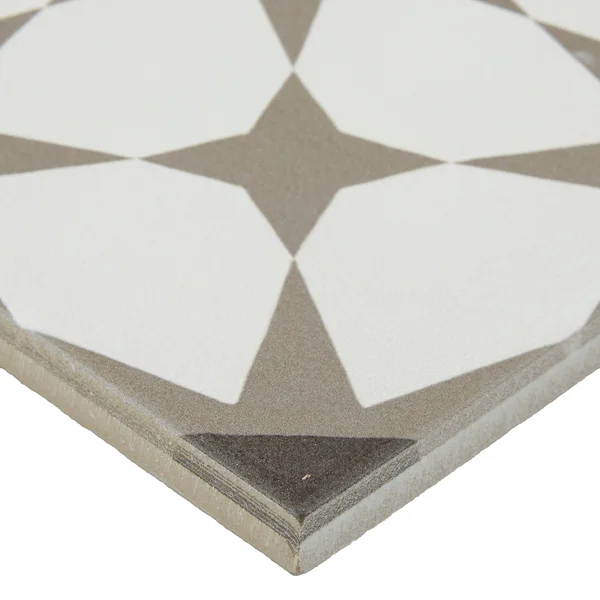 Marazzi Hand-Made Encaustic Look 8x8 Starbrite White & Brown Decorative Blend (brown/white)