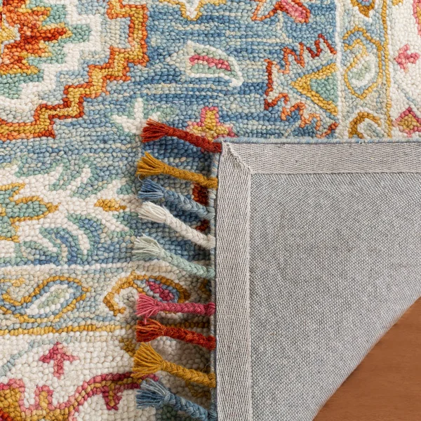 Safavieh Aspen Blue/Ivory 6 ft. x 9 ft. Border Area Rug