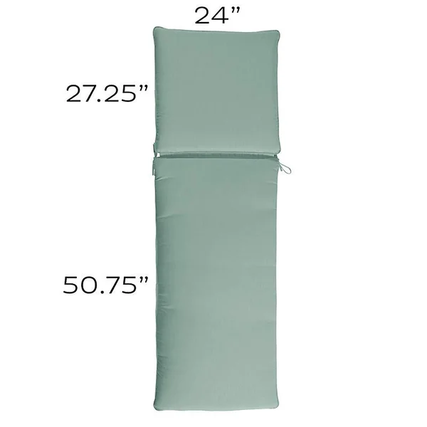 Replacement Chaise Cushion - 24x78 Canopy Stripe Bermuda/White Sunbrella - Ballard Designs