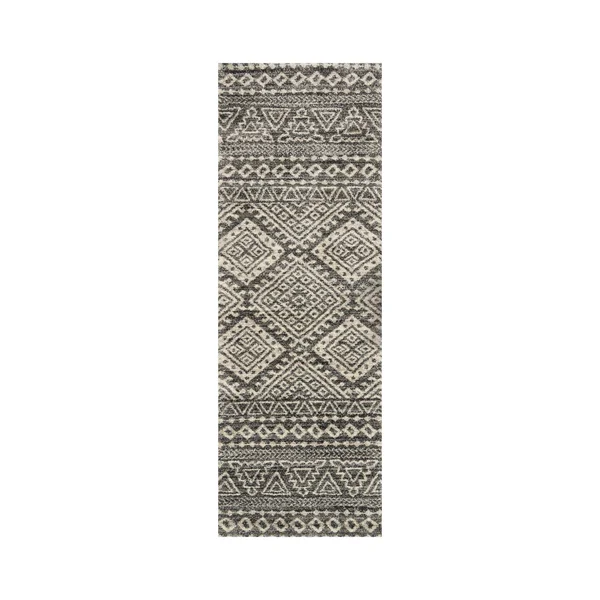 Loloi Emory EB-08 9&2x22 x 12&7x22 Graphite - Ivory Rug