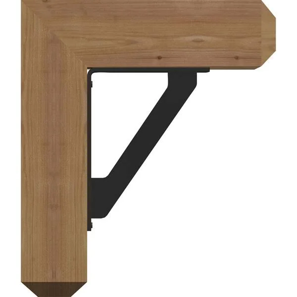 Ekena Millwork 3 1/2x22W x 15 1/2x22D x 18x22H Traditional Craftsman Ironcrest Smooth BRACKET - Western Red Cedar (1 1/2x22W x 7