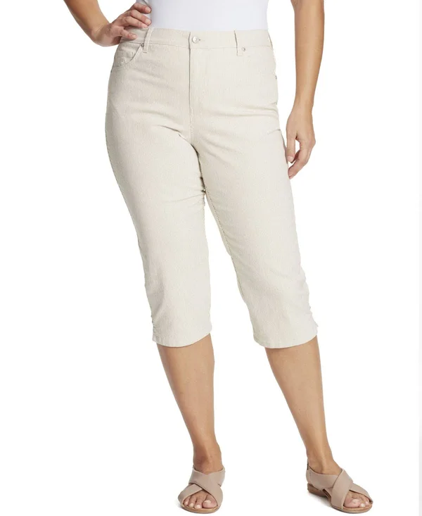 Gloria Vanderbilt Plus Amanda Ticking Stripes Capris