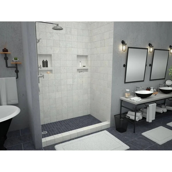 Tile Redi 3260LSPVC-15-2-4 60x22 x 32x22 Single Threshold Shower Base Drain Location Left