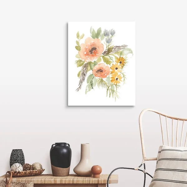 Late Summer Flowers I - Large Solid-Faced Canvas Wall Art Print, Great Big Canvas