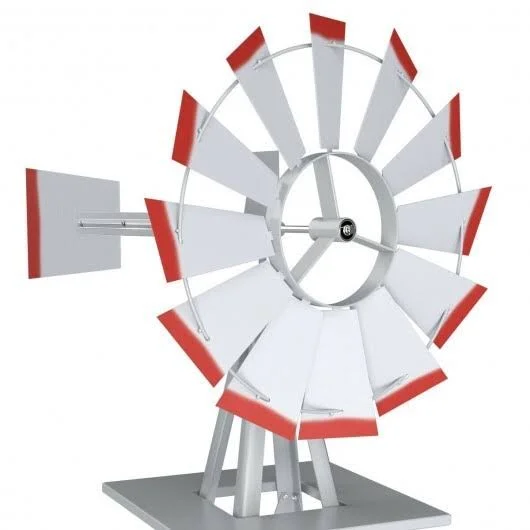 8 ft Tall Windmill Ornamental Wind Wheel-Silver