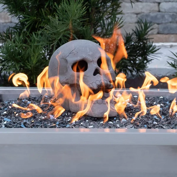 Regal Flame Human Skull Ceramic Wood Large GAS Fireplace Logs Logs for All Types
