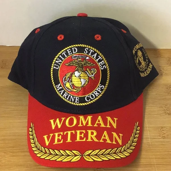 USMC Womens Cap, Color: Blue/Yellow, Size: Adjustable Strap, Davidfcamp's Closet
