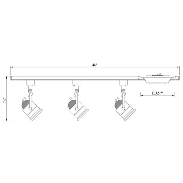 Hampton Bay 44 in. 3-Light Black LED Linear Track Lighting Retro Kit