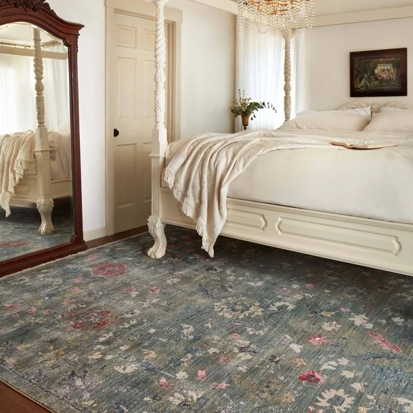 Alexander Home Jewel Boho Distressed Vintage Area Rug - 5& x 7&-10x22 - Denim, Multi