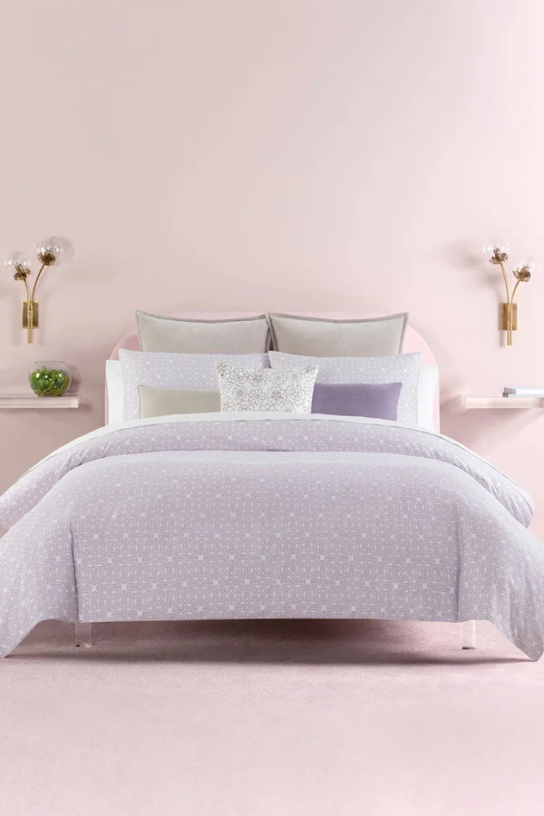 Kate Spade New York Breeze Blocks Comforter Set, Twin XLong, Lavender