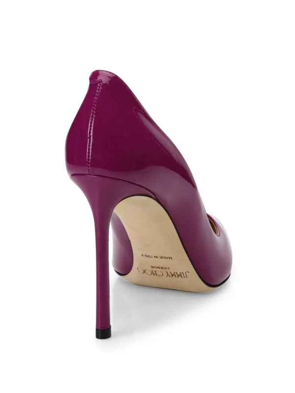 Jimmy Choo Romy 100 Patent Leather Pumps - Black - Pumps