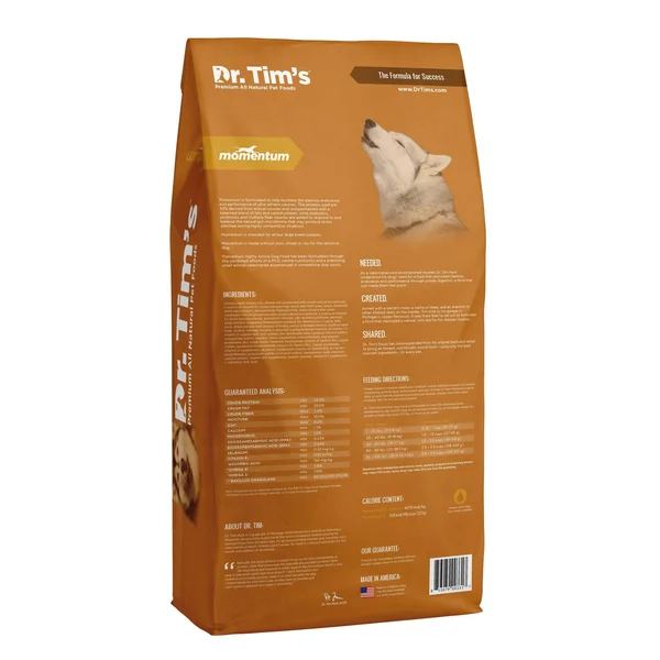 Dr. Tim&s Momentum Highly Athletic Dry Dog Food, 40 lbs