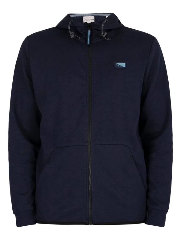 Jack & Jones Mens&s Air Zip Hoodie, Navy Blazer, AIR-ZIPHOOD, Size: L