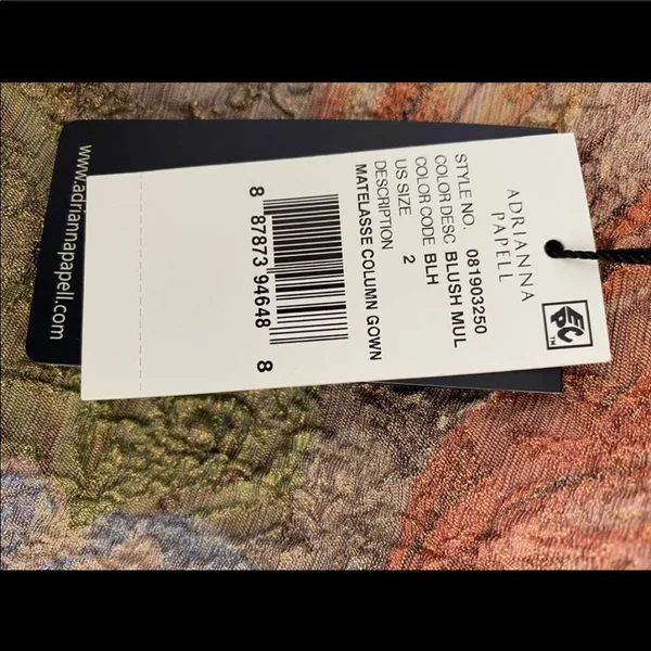 Adrianna Papell Floral Matelasse Gown, Blush Multi, Size: 2
