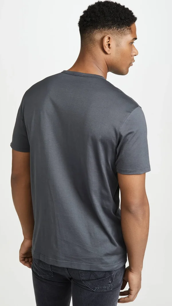 Sunspel Grey Cotton Classic T-Shirt