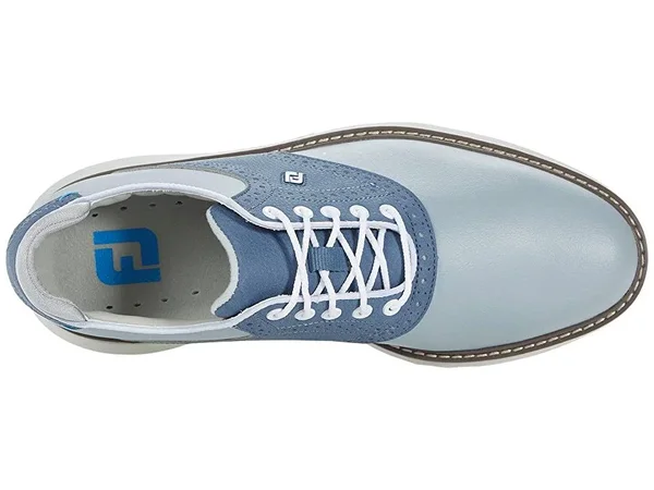 FootJoy Men's Traditions Golf Shoe - Grey/Blue, 7.5
