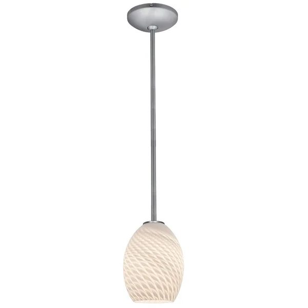 Access Lighting Brandy Firebird 1-Light Pendant - Brushed Steel - 28023-4R-BS/RUSKY