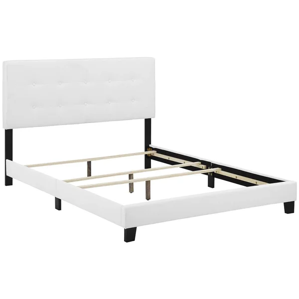 Modway Amira Queen Upholstered Fabric Bed - White