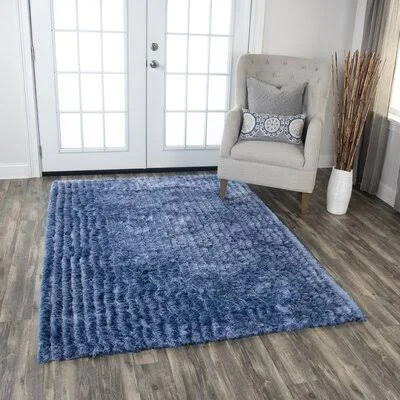 Alcester Shag Hand-Tufted Blue Area Rug Brayden Studio Rug Size: Rectangle 7&6x22 x 9&6x22