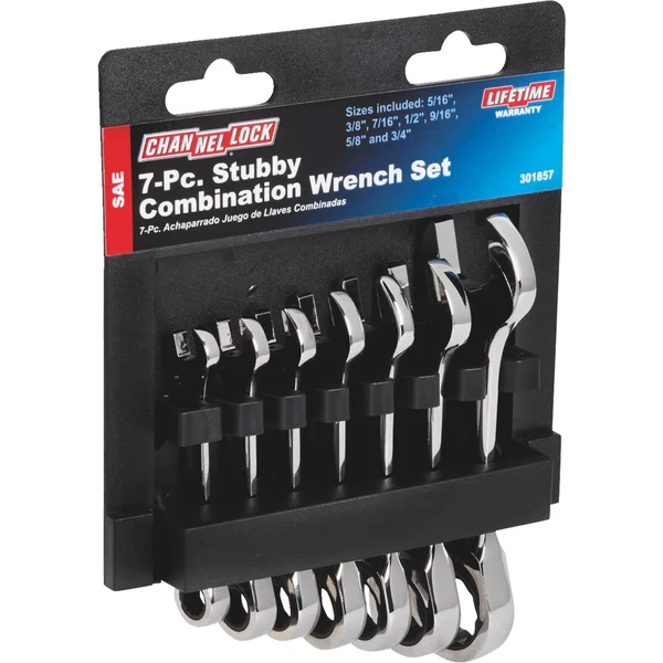 Channellock 7-Piece Stubby Ratcheting Combination Wrench Set