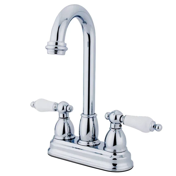 Kingston Brass KB3491PL Restoration 4x22 Centerset Bar Faucet, Polished Chrome