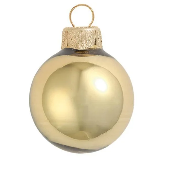 40ct Shiny Antique Gold Glass Ball Christmas Ornaments 1.5 inch (40mm)