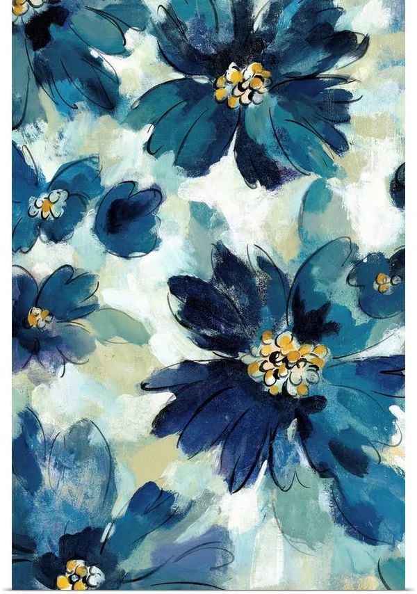 Inky Floral I - Poster Print, 32x48, Great Big Canvas