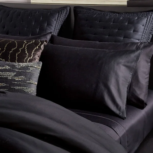 Donna Karan Silk Indulgence Duvet Cover Set, King - Black
