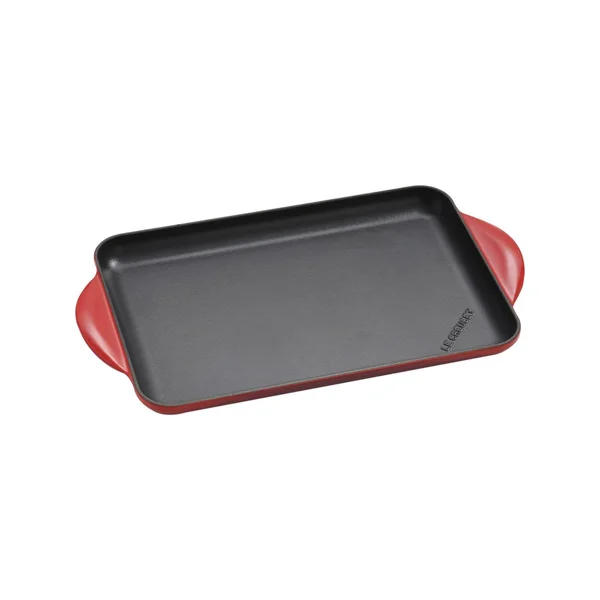 Le Creuset Rectangular Cast Iron Grill Pan Tradition 33x22 cm Cerise