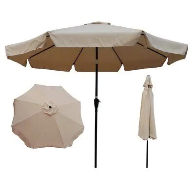 10 ft Patio Umbrella Market Table Round Umbrella Outdoor Garden with Crank and Push Button Tilt for Garden Deck Backyard Pool Sh, 60.63" x 5.7" x 5.7"