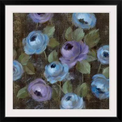 &Blue Damask II& by Silvia Vassileva Painting Print Great Big Canvas Format: Black Frame, Size: 24x22 H x 24x22 W x 1x22 D