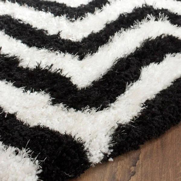 Safavieh Barcelona Shag BSG320C Ivory - Black Rug 2&3x22 x 7& Runner