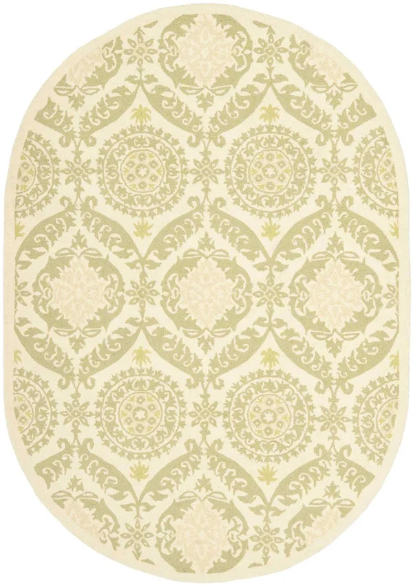 Safavieh Chelsea HK356C 7&6x22 x 9&6x22 Oval Beige, Green Rug
