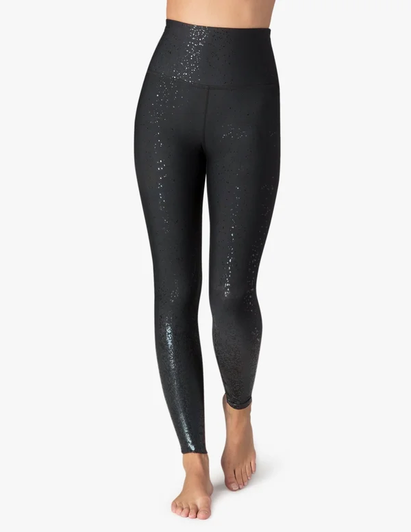 Beyond Yoga Alloy Ombre High Waisted Midi Leggings Black Foil Speckle L