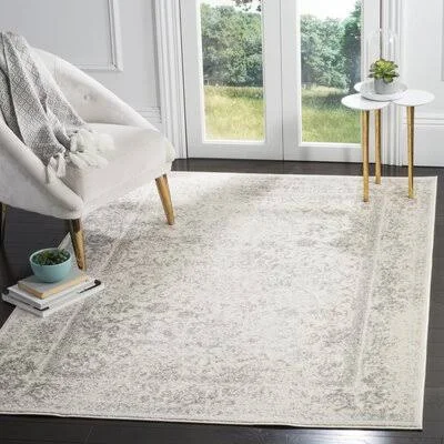 Cracraft Abstract Ivory/Silver Area Rug Ophelia & Co. Rug Size: Rectangle 8& x 10&2x22
