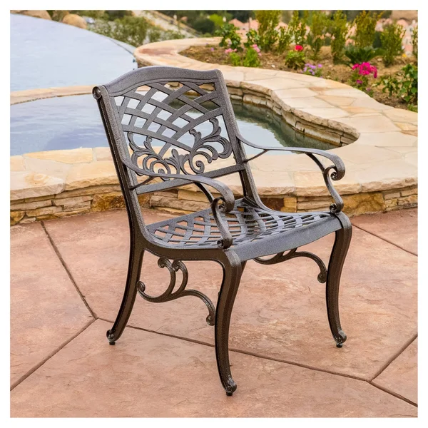 Christopher Knight Home Hallandale Sarasota Cast 5-Piece Outdoor Dining Set - Bronze Brown