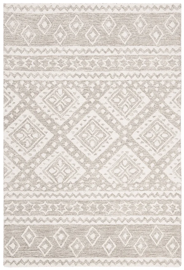 Safavieh Micro-Loop MLP501F 2&6x22 x 4&0x22 Grey - Ivory Area Rug