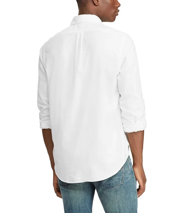 Polo Ralph Lauren Men's Big and Tall Classic Fit Garment-Dyed Long-Sleeve Oxford Shirt - Bastille Blue - Size 4XB