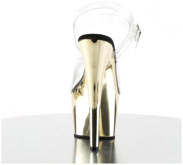 Pleaser - Adore-708 10, Clear/Gold Chrome