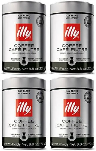 Illy Caffe Scuro Drip Grind Dark Roast, Brown Band, 8.8-Ounce ...