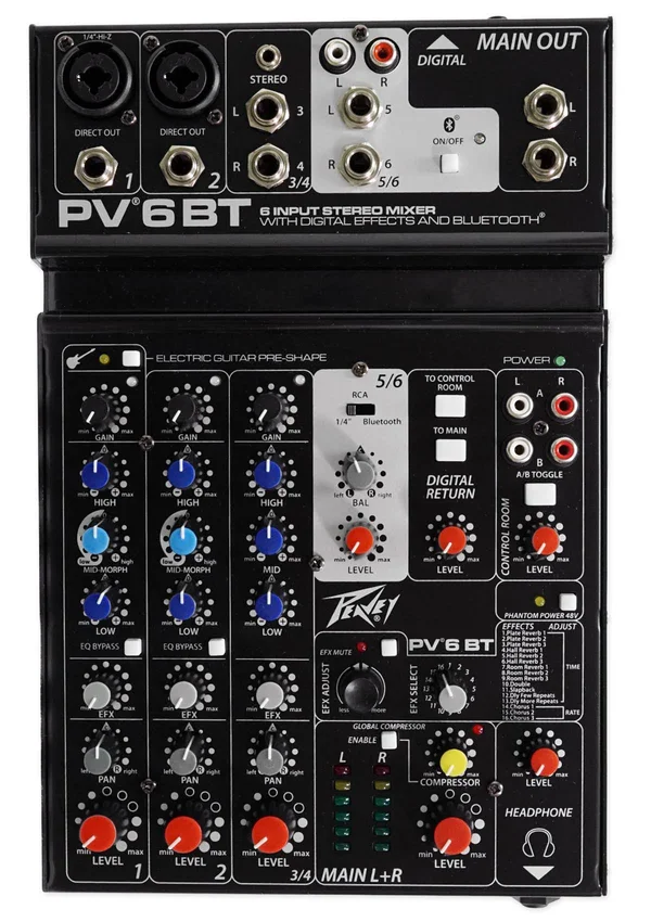 Peavey PV 6 BT Mixer with Bluetooth