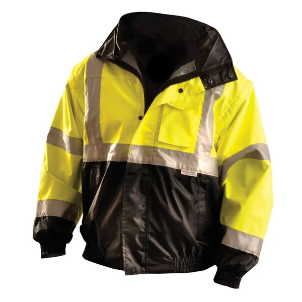 Occunomix LUX-TJBJ-BYS 4-Way Black Bottom Bomber Jacket, Yellow, S, Class 3