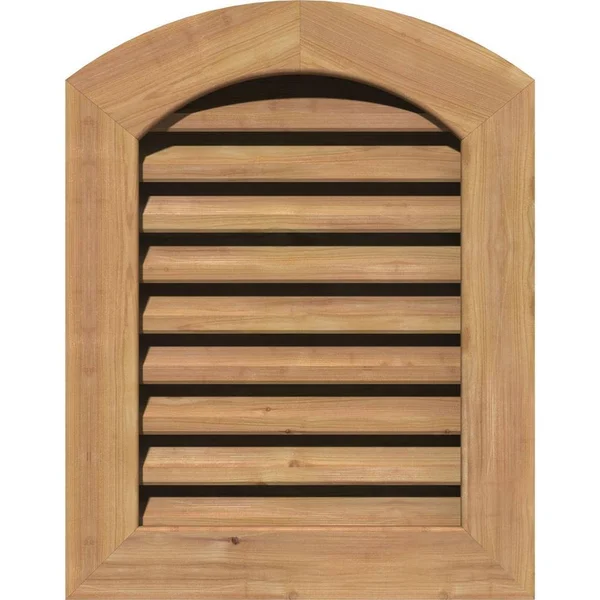 Ekena Millwork GVWAR24X2600SFUWR 24x22W x 26x22H Arch Top Gable Vent (29x22W x 31x22H Frame Size): Unfinished, Functional, Smoot