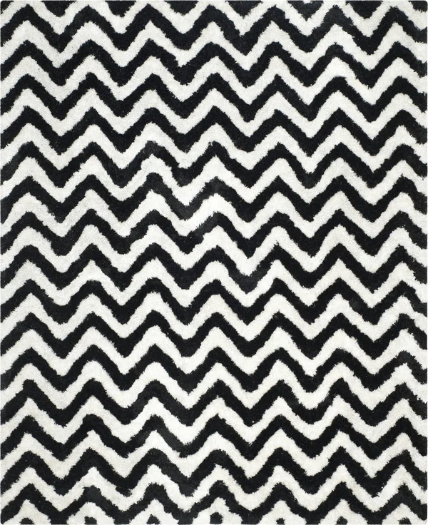 Safavieh Barcelona Shag BSG320C Ivory - Black Rug 2&3x22 x 7& Runner