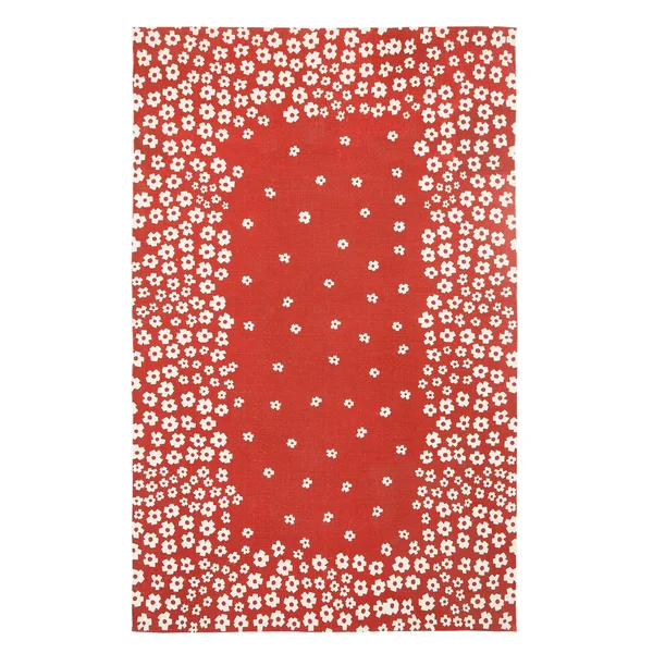 Miranda Haus Wildflower Transitional Cotton Indoor Area Rug Collection Burgundy 4& x 6& 4& x 6& Living Room, Bedroom, Dining Roo
