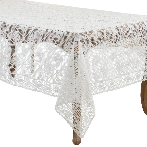 Crochet Design Tablecloth - Saro Lifestyle 9820.E6588B